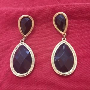 Marlyn Schiff Black and Gold Earrings